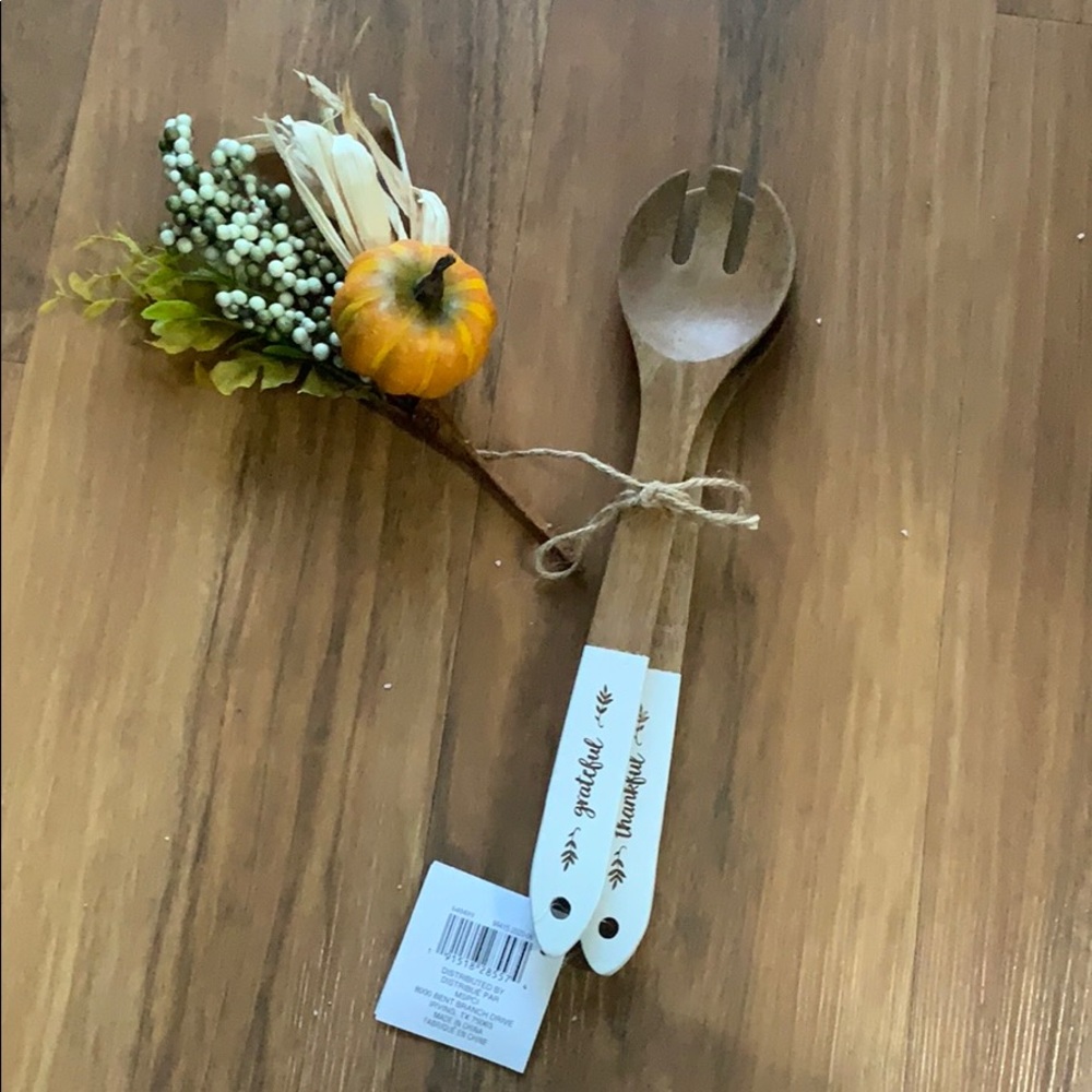 Thankful and grateful wooden serving‎ utensils